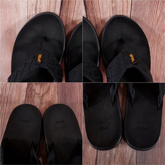 Teva Voya Womens Size 8 Black Foam Thong Flip Flops Sandals Beach 1019040 - Picture 9 of 15